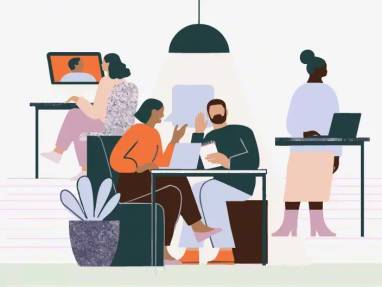 Adult Education & Corporate Learning illustration for Steelcase Learning lander