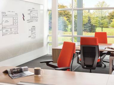 Flow Framed with Hive Pattern in Sand in a work environment