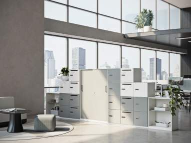 Steelcase Share It Lockers in office environment