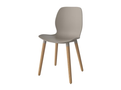 Seed Chair with Wood Legs on white background