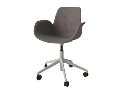 Seed Chair (Lounge Style) with 5-star base with wheels on white background