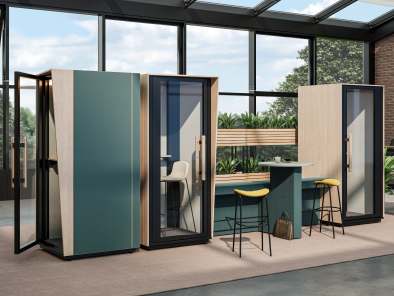 Orangebox Be My Guest phone booth in an office environment