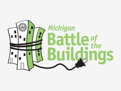 logo of the MI Battle of the Buildings Winner in green color
