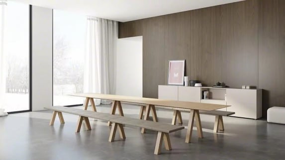 Viccarbe Treslte Bench & Table environment