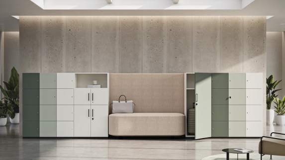 Steelcase Share It Lockers in office environment