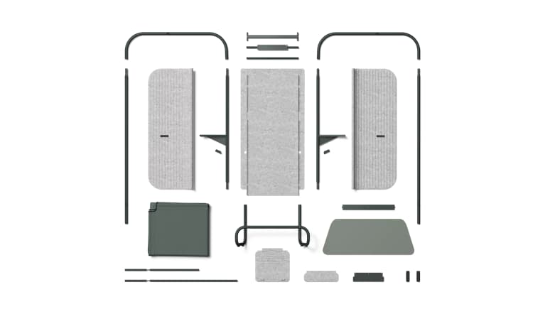 Steelcase Flex Kiosk Dissasembled on white