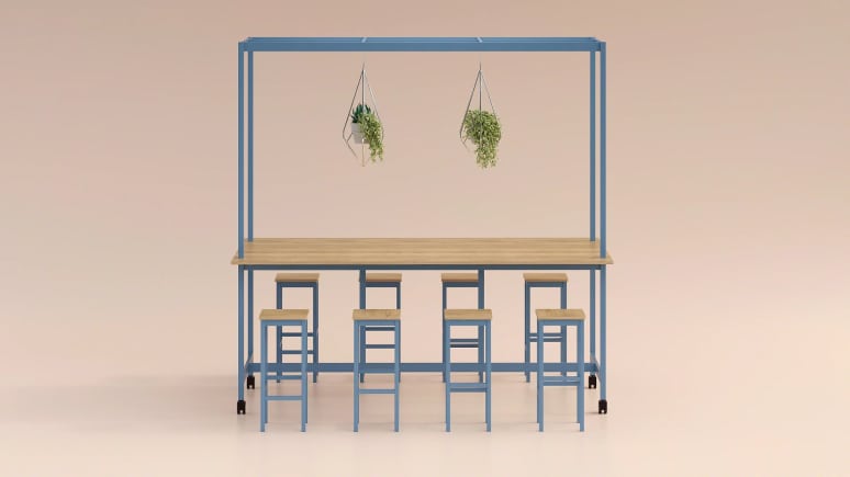 Vanerum Plant Table on a beige background