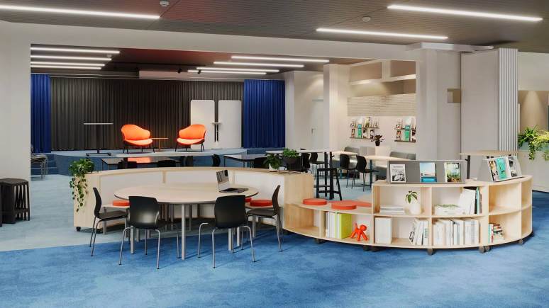 Vanerum Opti+ Seating and Desks collection in an open space environment