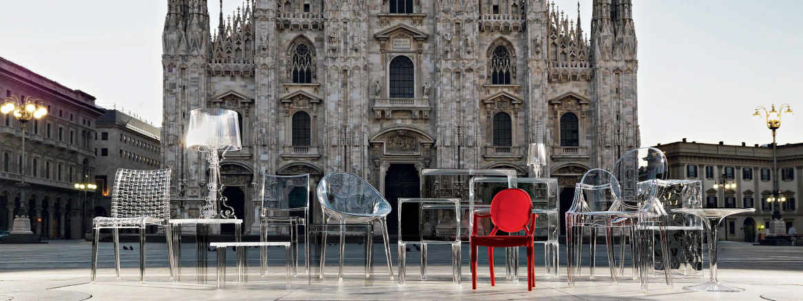 various Kartell products at the Duomo Milano