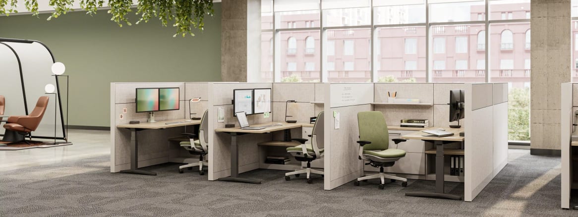 Office bench with big window