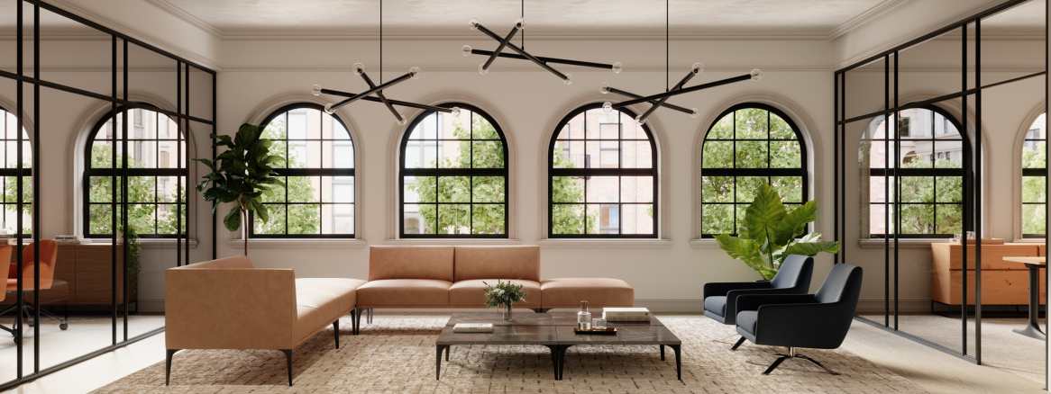 West Elm Work Mesa Lounge Setting