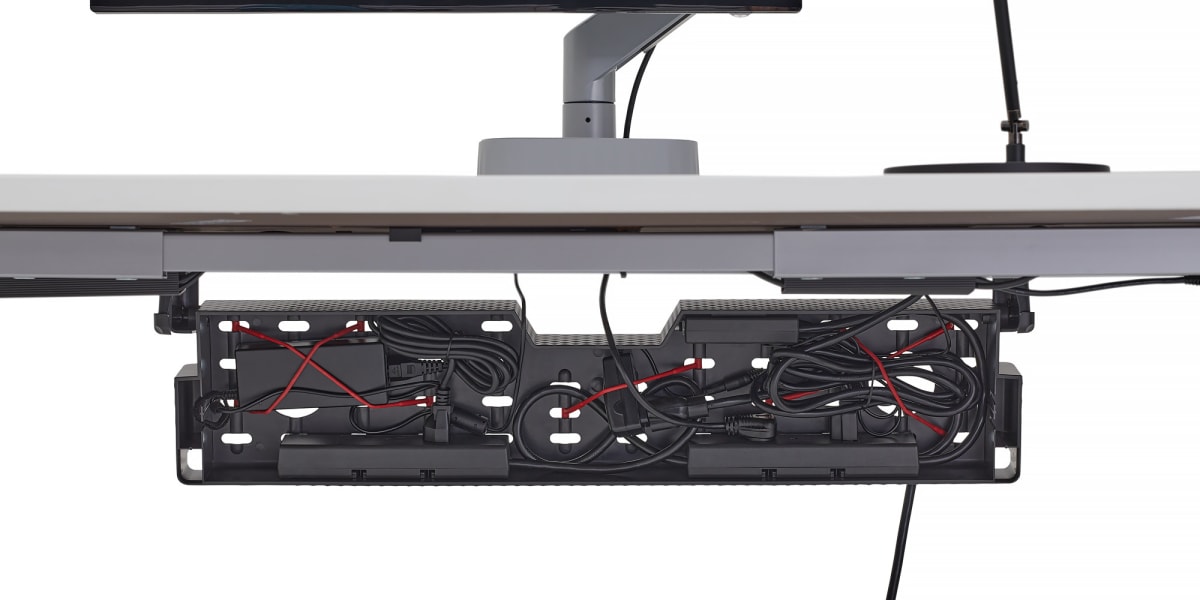 Spine Wire Manager to Under Desk Cable Tray Set | Doug Mockett