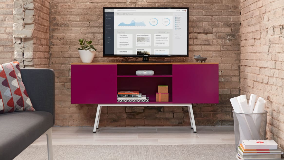 Pink Bivi Trunk with a large TV Screen