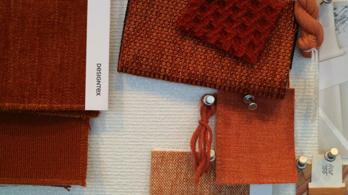 Designtex fabrics in red tones