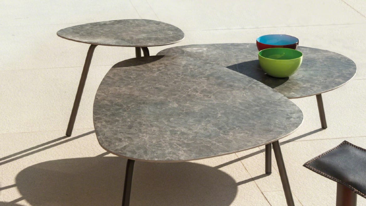 marble Emu Terramare Tables by Coalesse