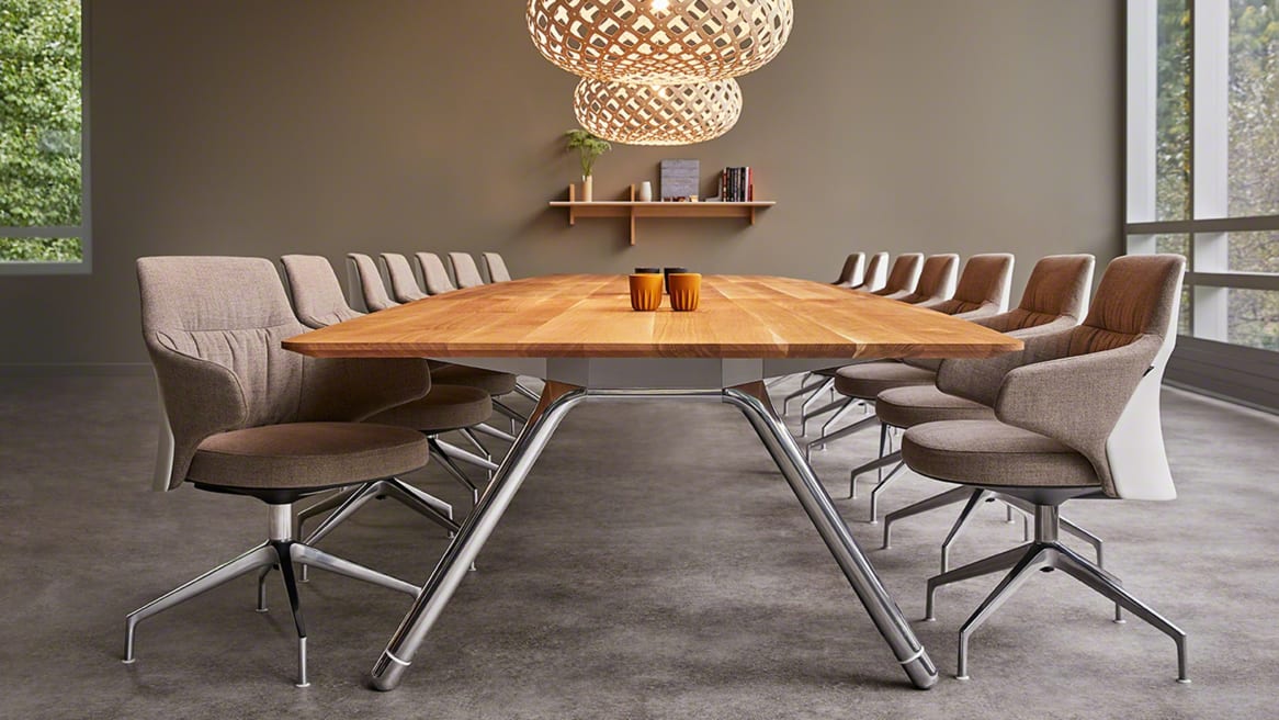 Massaud Conference chairs around a Potrero415 meeting table with custom wood top
