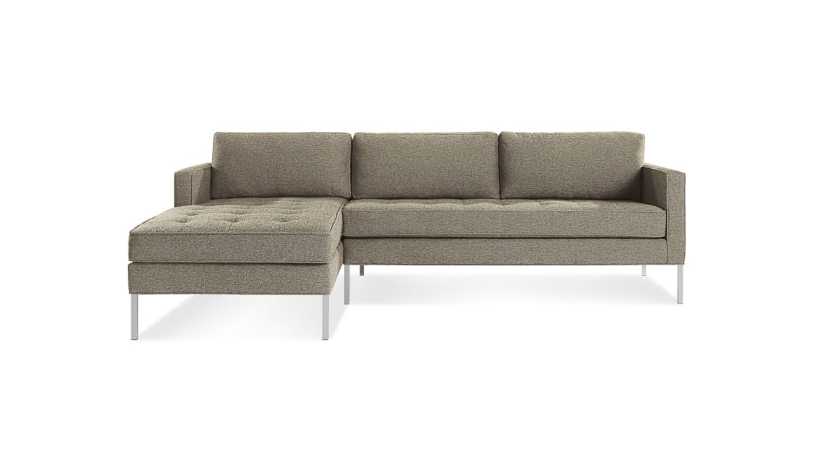 Blu Dot Paramount Sofa with Right Arm Chaise on white