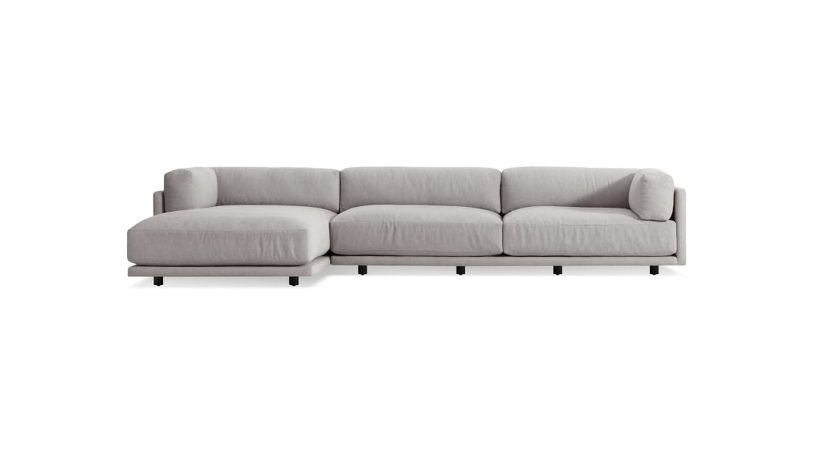 Blu Dot Sunday Sofa with Chaise On White