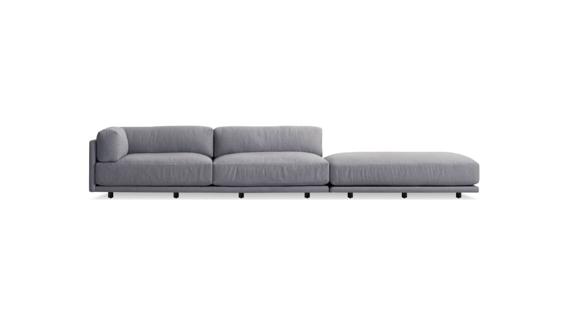 Blu Dot Sunday Long and Low Sectional Sofa On White