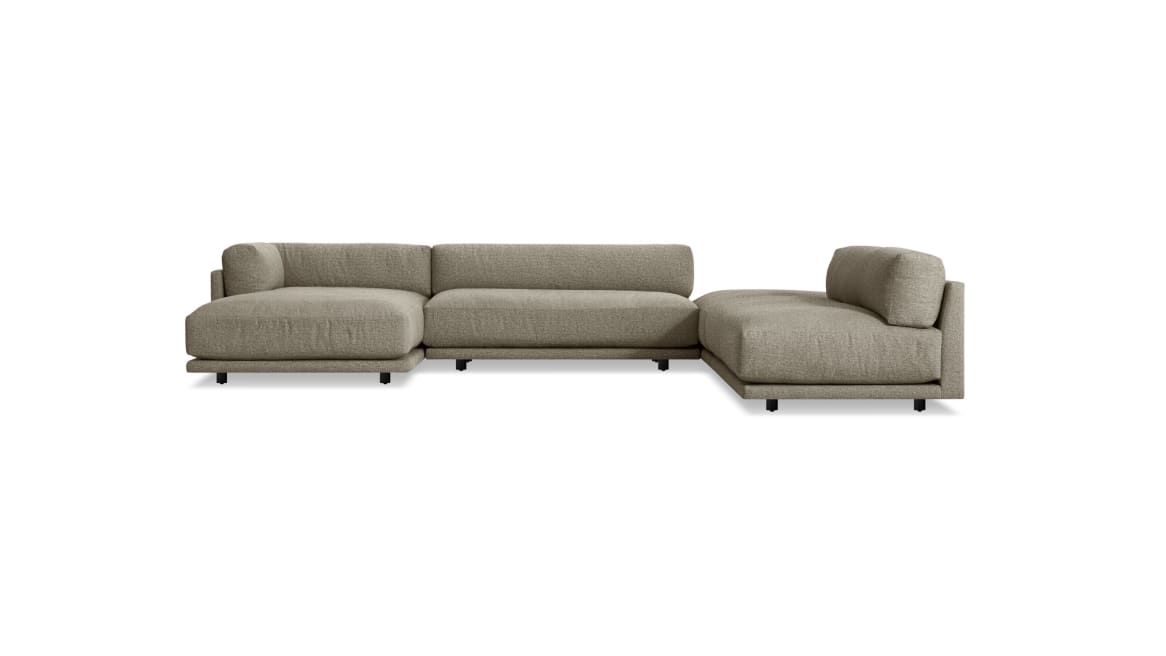 Blu Dot Sunday Backless L Sectional with Chaise On White