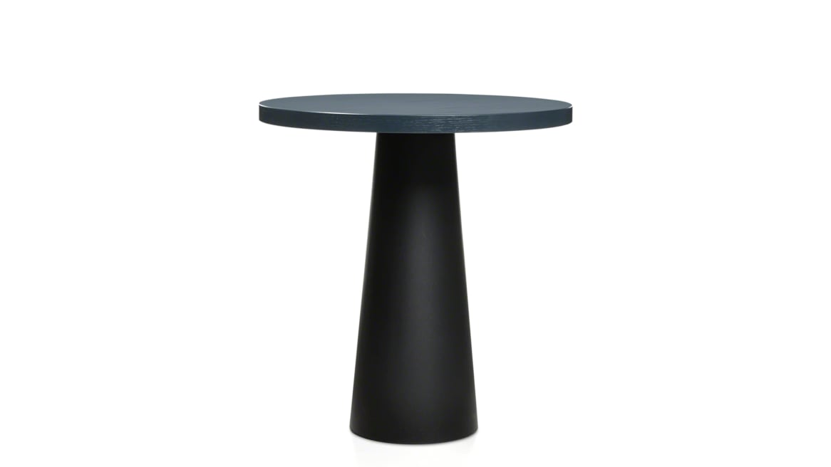 on-white image of a black Moooi table with round surface