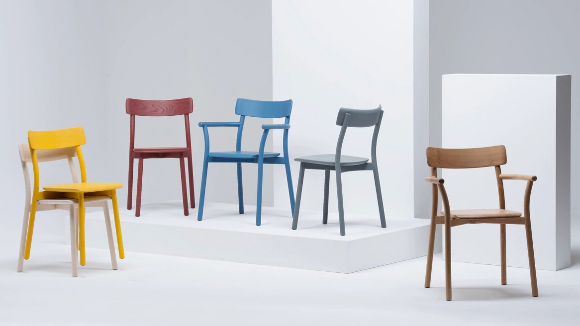 collection of Chiaro chairs of different colors