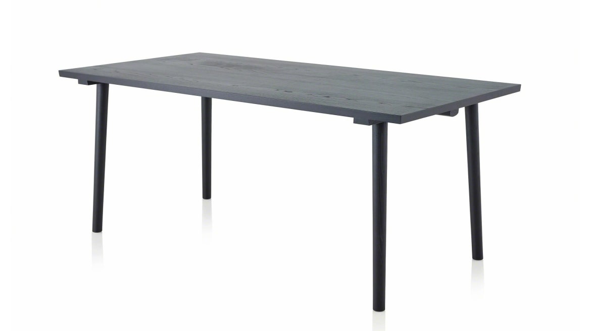 facile table in a black ash color