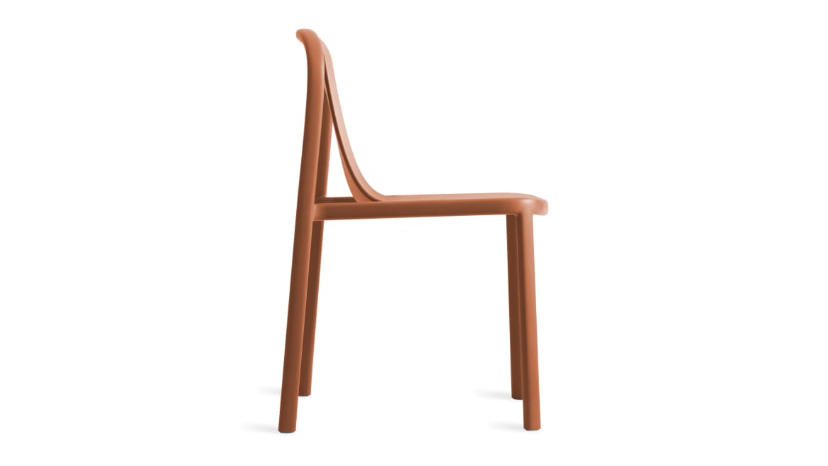 side view of brown decade chair