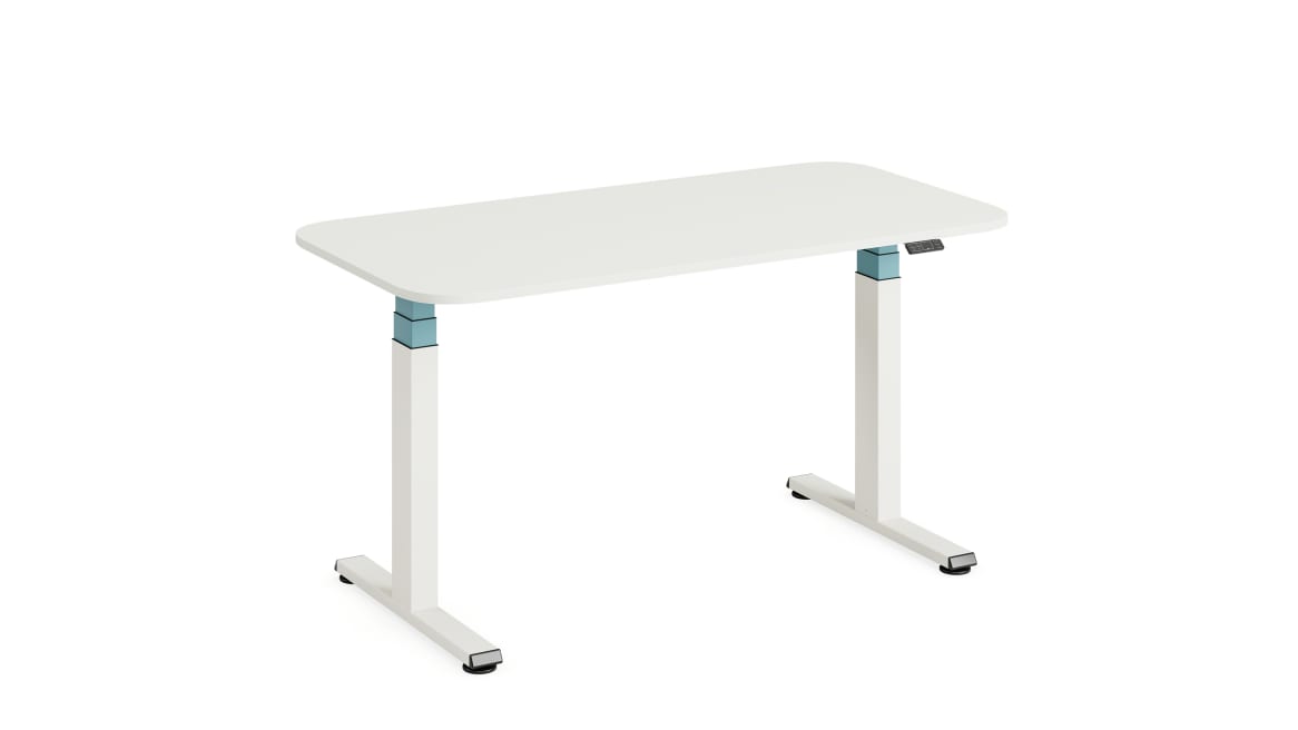 Solo Sitz-Steh-Schreibtisch on white