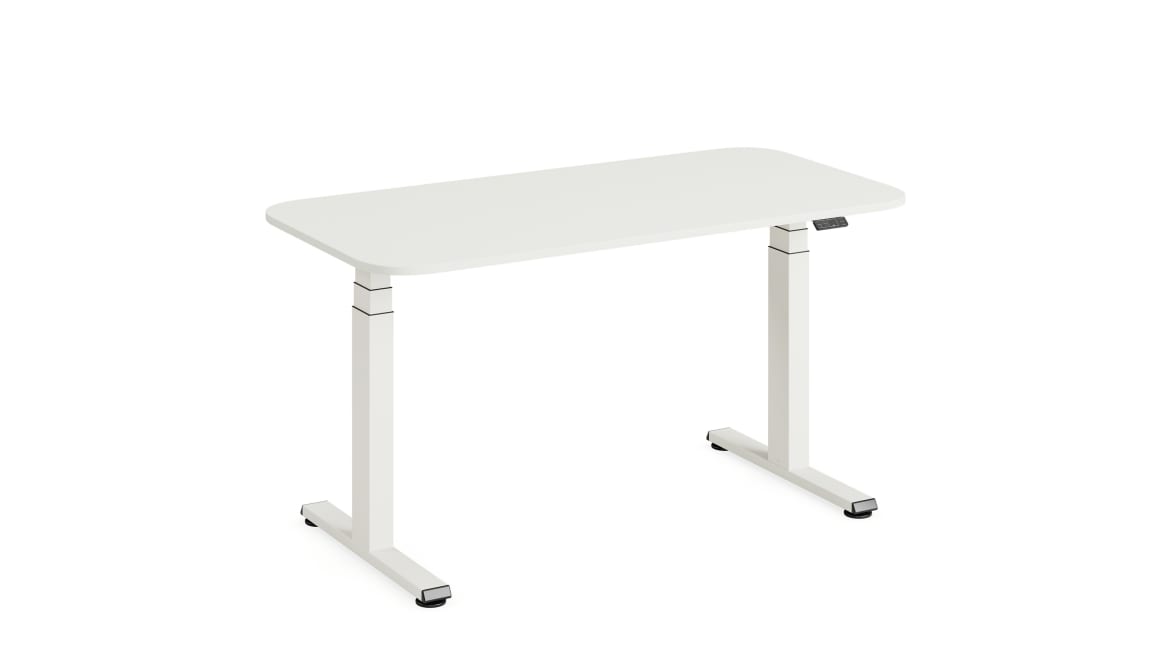 Solo Sitz-Steh-Schreibtisch on white