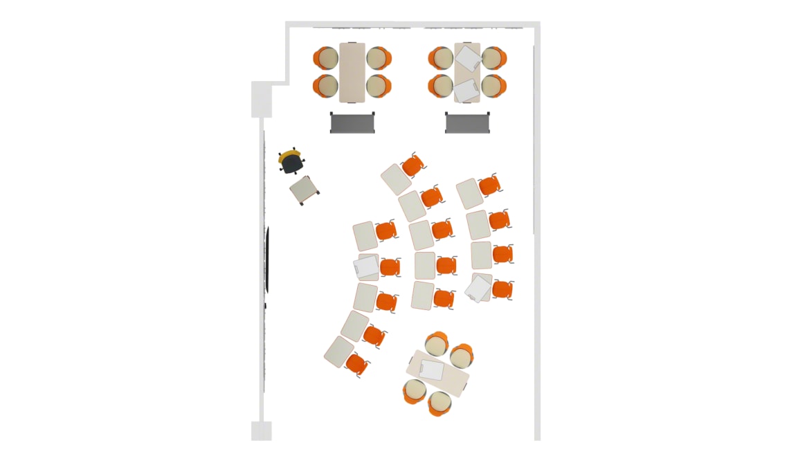 Steelcase Node Chair, Smith System Flavors Chair, Smith System Interchange Desk, Smith System Cascade Storage, Smith System Cascade Teacher Desk, Steelcase Verb, Polyvision Flow