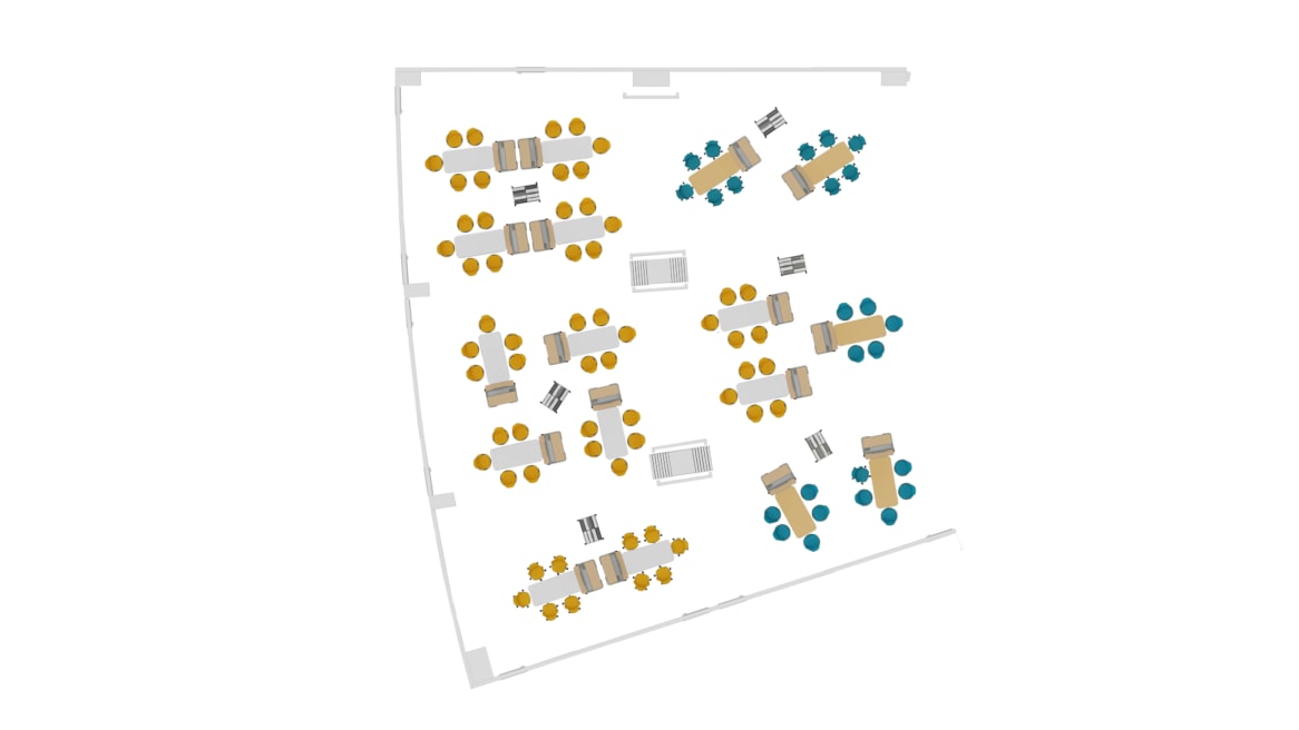 Steelcase Node Chair, Smith System Oodle, Smith System Flavors Chair, Smith System Interchange Desk, Smith System Cascade Storage, Smith System Cascade Teacher Desk, Smith System Soft Rocker, Smith System Planner Table, Steecase Verb Markerboard, Polyvision Markerboard