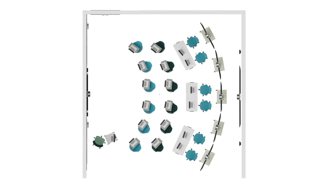 Steelcase Node Chair, Steelcase Shortcut Chair, Steelcase Verb, Polyvision Flow, Steelcase Mobile Elements Media Mount