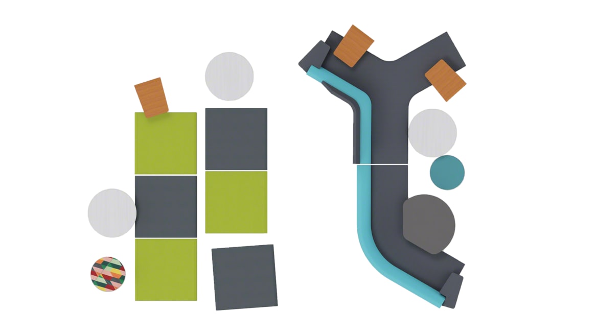 Steelcase Buoy, Orangebox Away from the Desk, Steelcase Turnstone Campfire, Steelcase B-Free Cubes