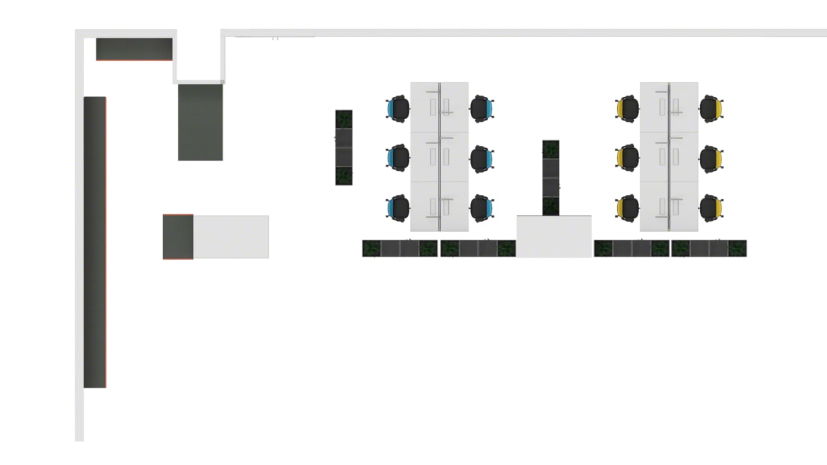 Steelcase Navi WorkStation, Steelcase Series 1 Stool, Steelcase UPV Lockers, m.a.d Urban Shelf