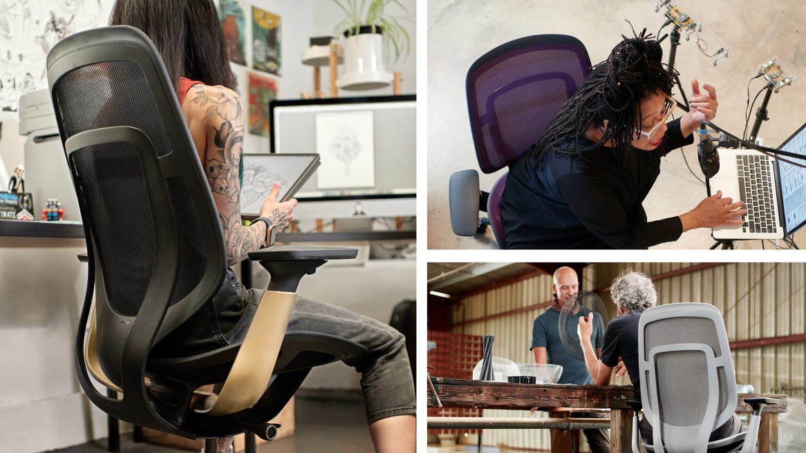 Employees using Steelcase Karman chairs in office