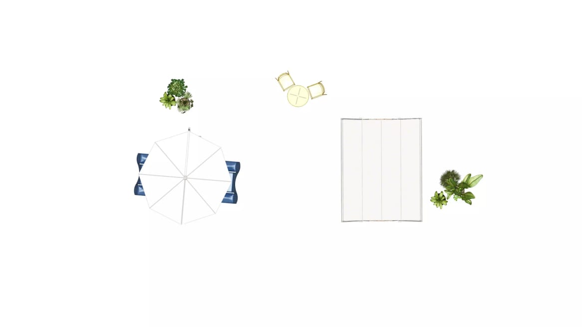 Extremis Ice Cooler, Extremis Picnik Table, Extremis Kosmos Shade, Extremis Hopper Picnic Table, Blu Dot Hot Mesh Bar Table, BluDot Plot Plant