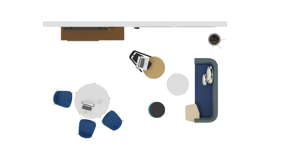 Steelcase Impact, Steelcase Touchdown, Steelcase Turnstone Buoy, Steelcase Turnstone Alight, Steelcase Turnstone Campfire Paper Table, Coalesse Free Stand, Orangebox Away from the Desk, Grado Every Low Barstool, Polyvision Flow