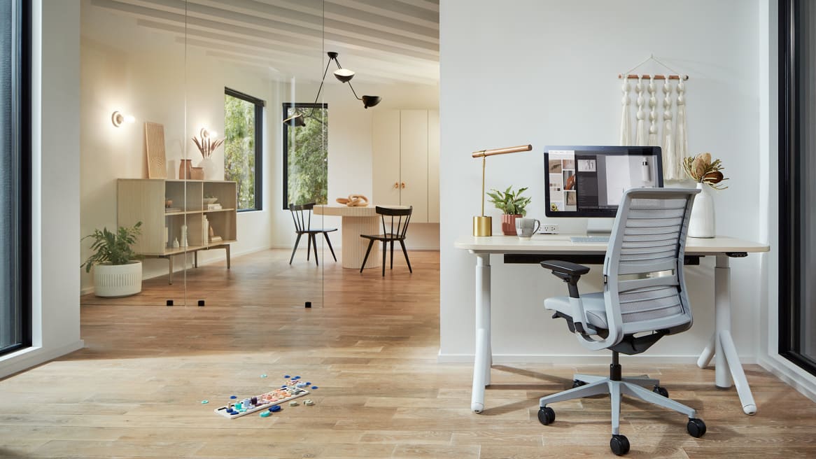Flex Height Adjustable Desk and Think Chair Home Office​ ​