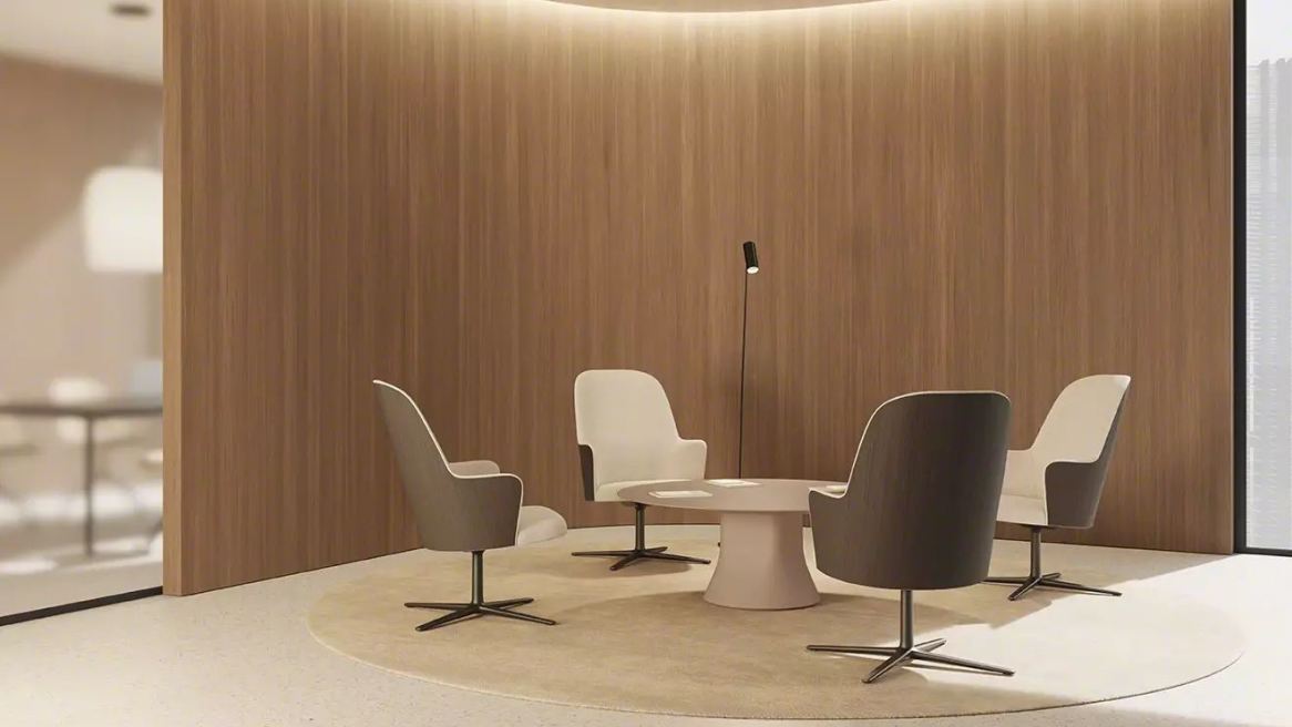 ALETA EXEC-Flat Swivel Lounge Base,Wd Bk