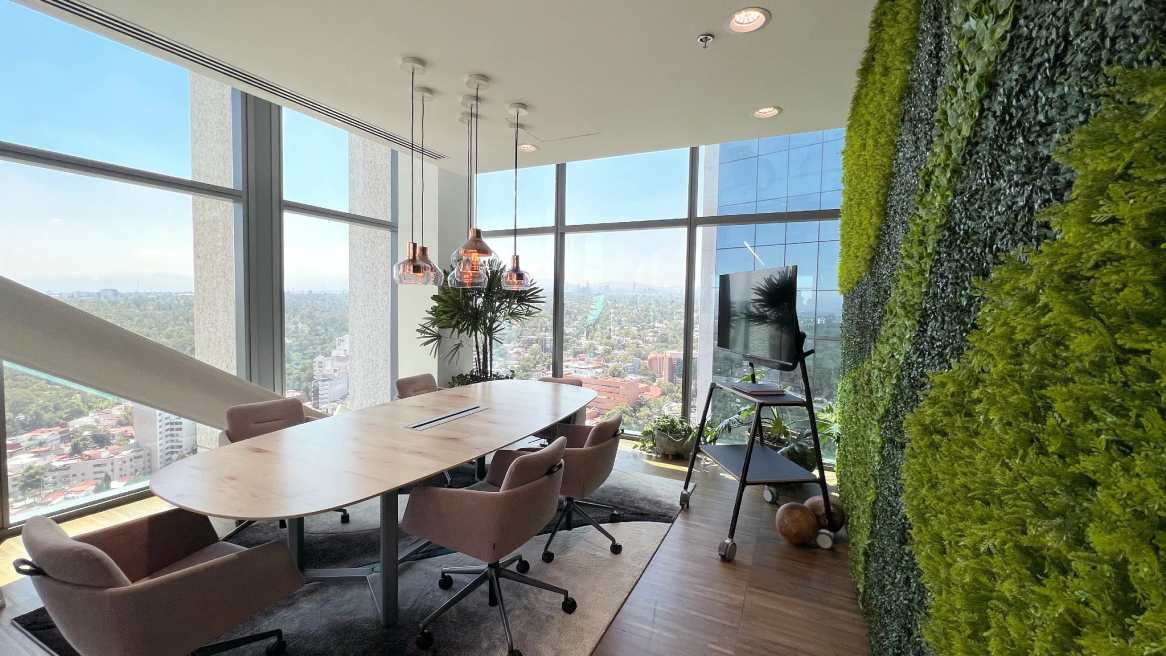 Mexico City meeting room with a city view
