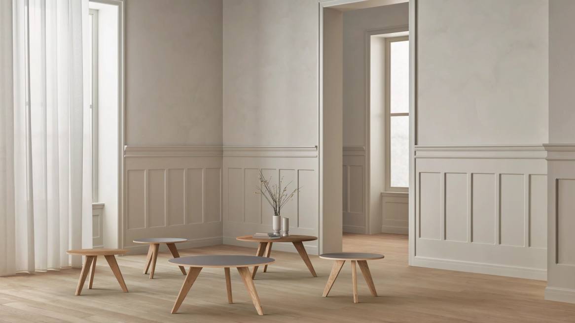 BOLIA New Mood Tables in a lounge space environment.