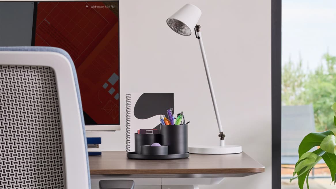 LED Intro Lamp next to a monitor