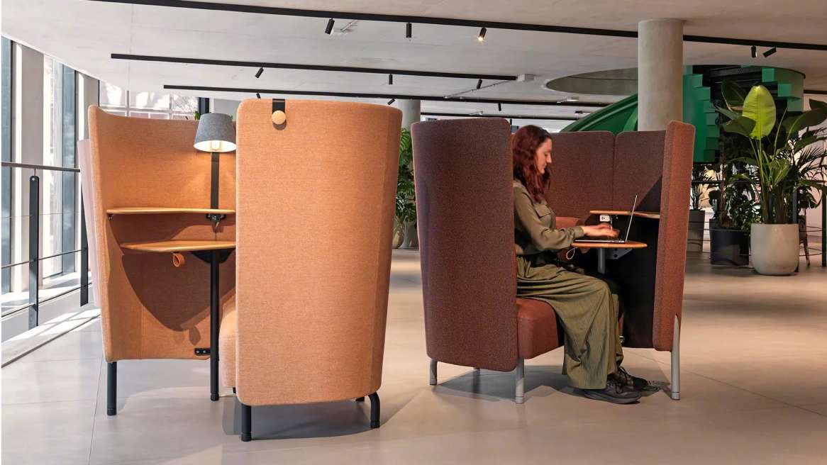 Orangebox Diggs pods in an office environment