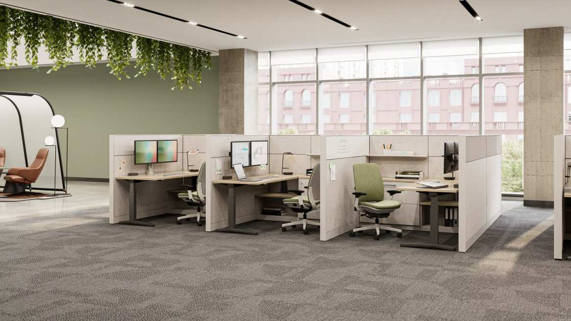 Office bench with big window