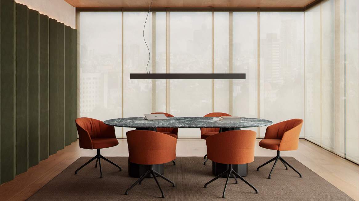 Viccarbe Burin Conference + Collaborative Tables Environments