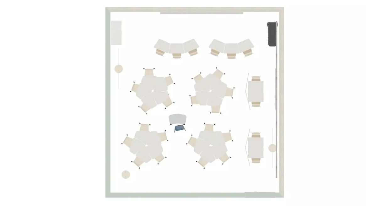 Secondary Education Classroom plan view -ZJ7KU6CE planning idea