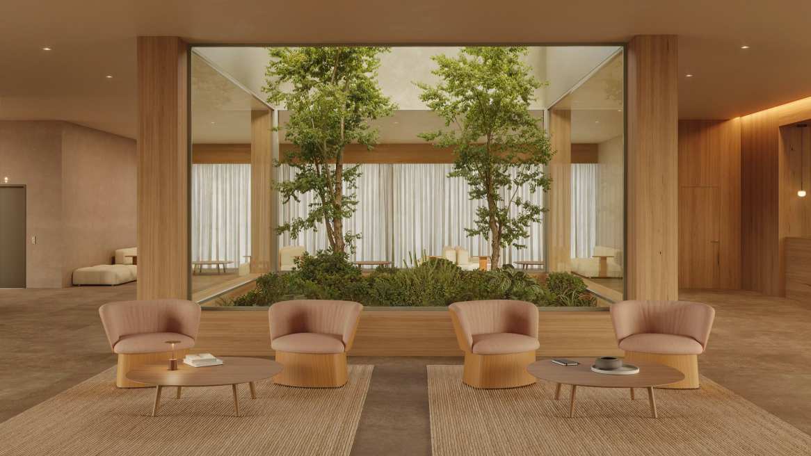 Viccarbe Manto Lounge Chair in a lounge environment