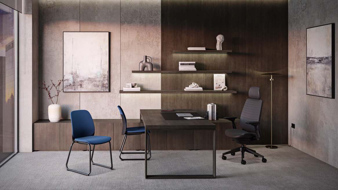 Steelcase Series M Conference Chair & Steelcase Series 2 Office Chair in a Private Officeenvironment
