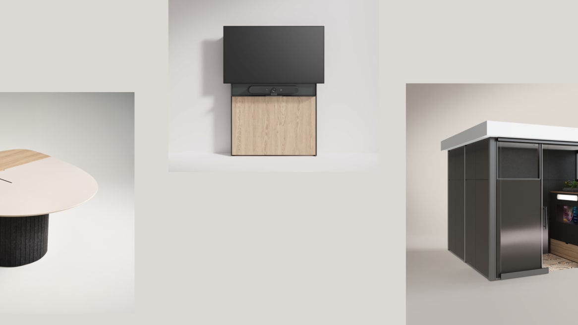 A collage of ocular tables, ocular view room, and ocular frame media panel